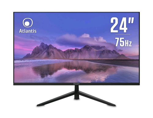 Atlantis H24 - Monitor a LED - 24" (23.8" visualizzabile) - 1920 x 1080 Full HD (1080p) @ 75 Hz - VA - 262 cd/m² - 4000:1 - 6.5 ms - HDMI, VGA